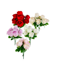 Multi color Artificial Rose 9 Heads 44cm Assorted