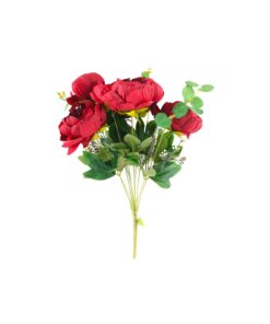 Red Peony Bunch 11 Heads 49cm