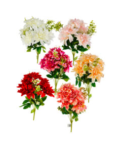 Multi color Artificial Dahlia 11 Heads 48cm Assorted