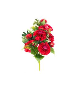 Red Dahlia Bouquet 12 Heads 49cm