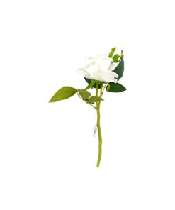 White Artificial Rose Single Head 36cm