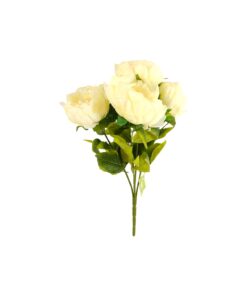 Cream Artificial Peony 5 Heads 44cm