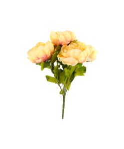 Peach Artificial Peony 5 Heads 44cm