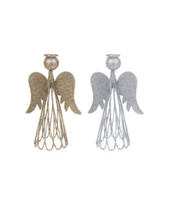 Silver / Champagne Glitter Angel Assorted 25cm