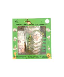 Green Jungle Animal Party Tableware Set 53pc