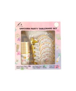 Pink Unicorn Party Tableware Set 53pc